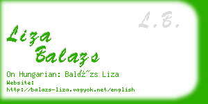 liza balazs business card